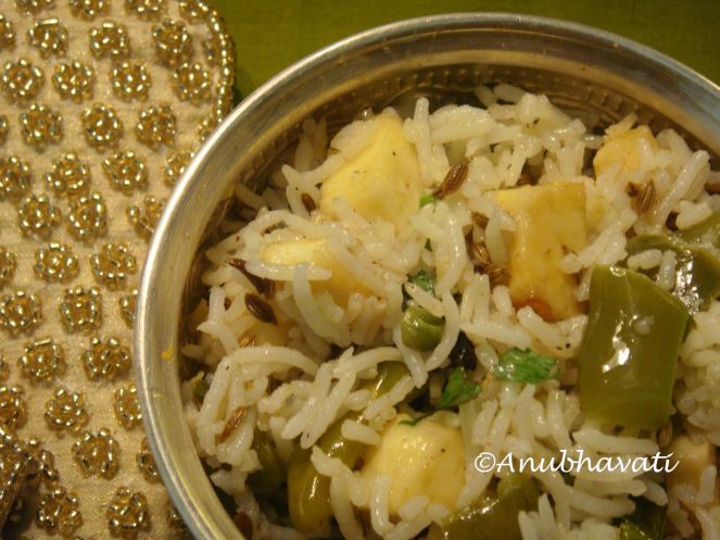 Quick Fix Paneer Capsicum Rice.